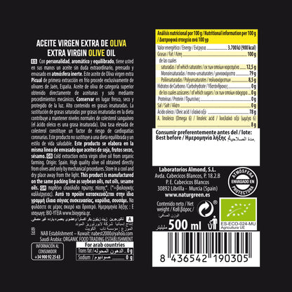 Aceite de Oliva Picual Ecológico 500 ml NaturGreen