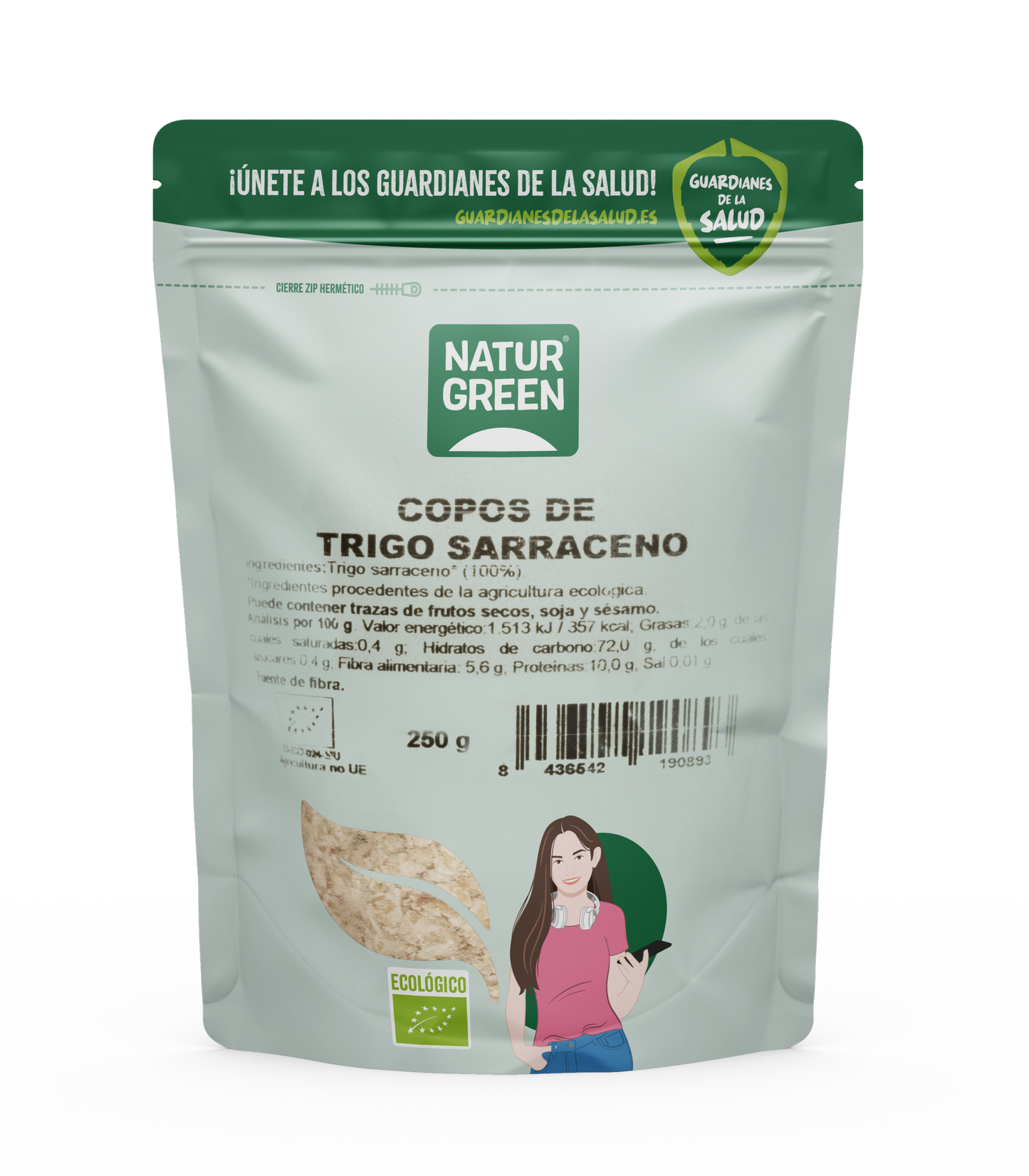 Pack 10x Copos de Trigo Sarraceno Ecológicos 250 g NaturGreen