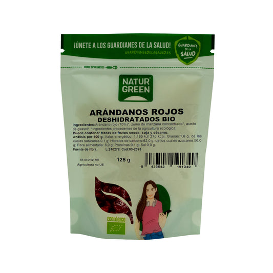 Arándanos Rojos Ecológicos Deshidratados 125g NaturGreen