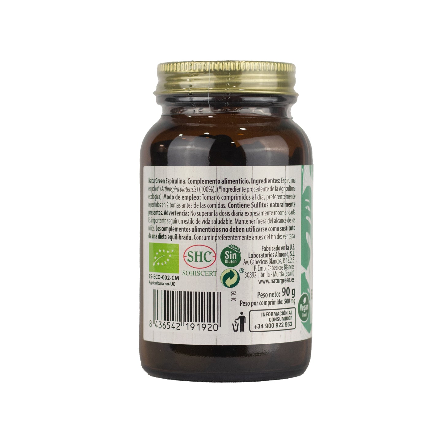 Espirulina Ecológica 180 comprimidos NaturGreen
