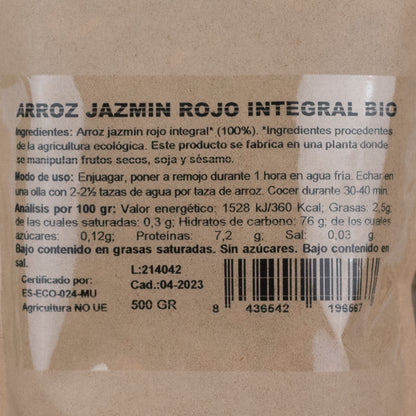 Arroz Jazmín Rojo Integral Bio 500g NaturGreen