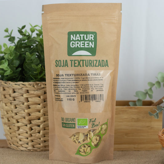 Pack 10x Soja texturizada tiras Bio 115g Naturgreen