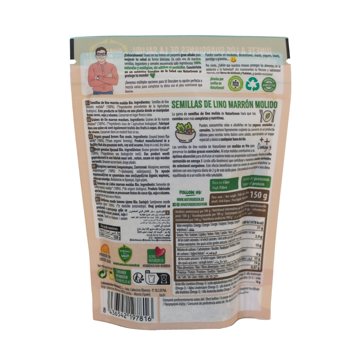 Lino Marrón Ecológico Molido 150g NaturGreen