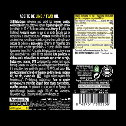 Aceite de Lino Ecológico 250 ml NaturGreen