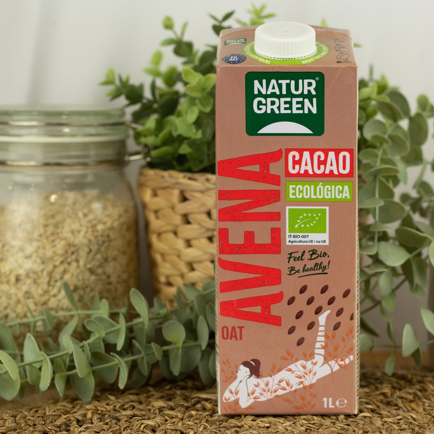 Pack 6x Bebida de Avena y Cacao Bio 1L NaturGreen