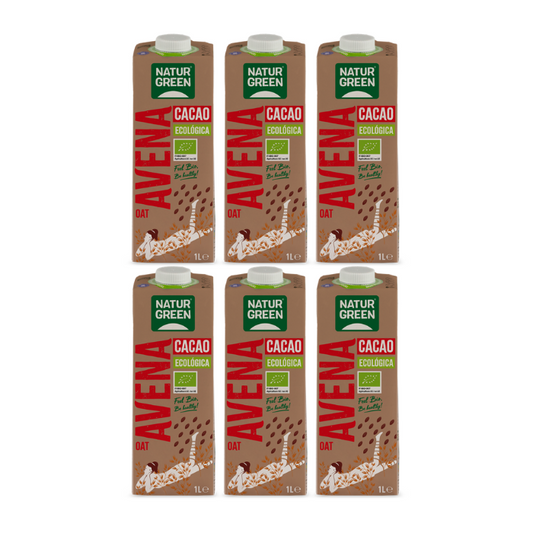 Pack 6x Bebida de Avena y Cacao Bio 1L NaturGreen