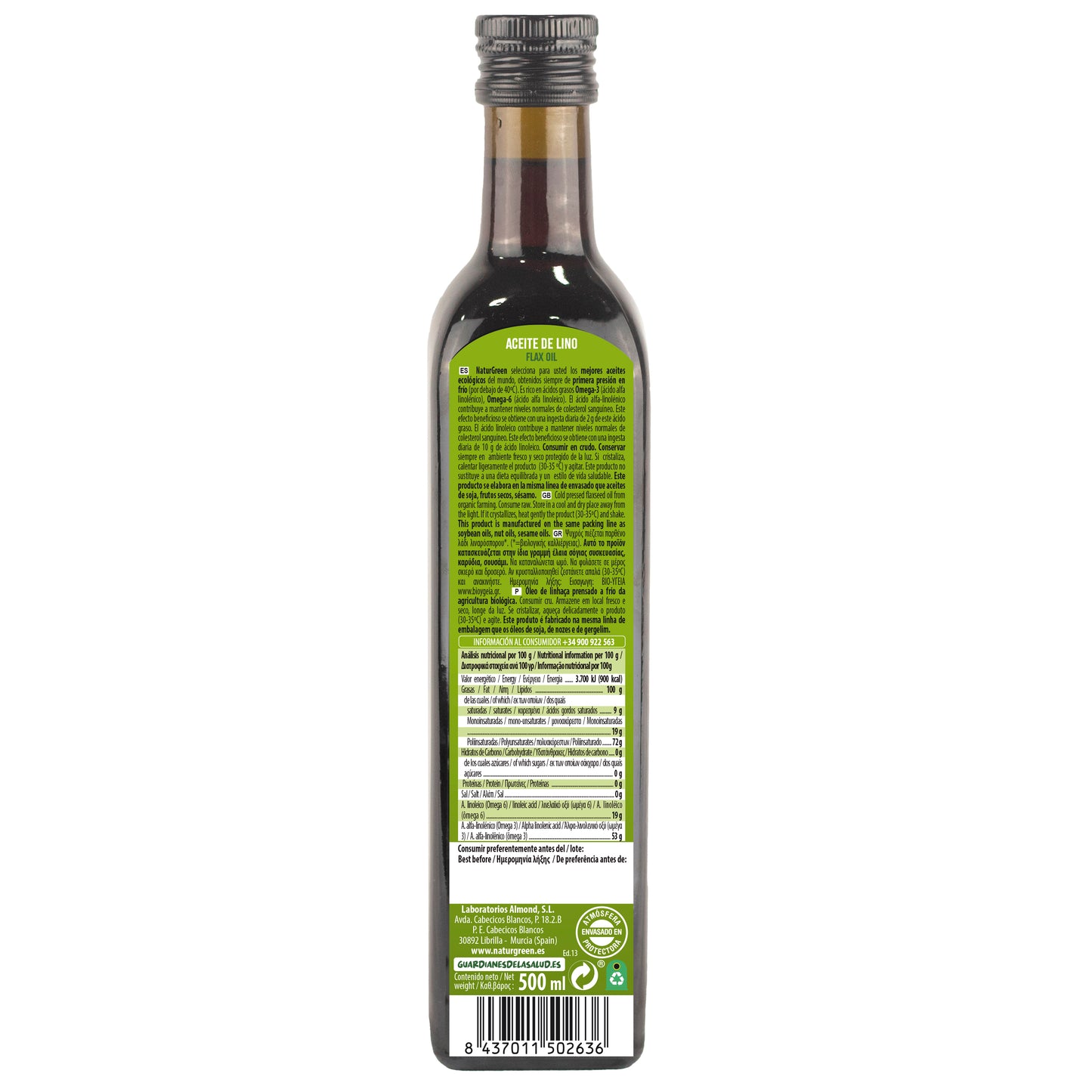 Aceite de Lino Ecológico 500 ml NaturGreen