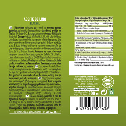 Pack 6x Aceite de Lino Ecológico 500 ml NaturGreen
