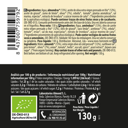 Crema de Paté de Almendra y Olivas Bio 125 g NaturGreen