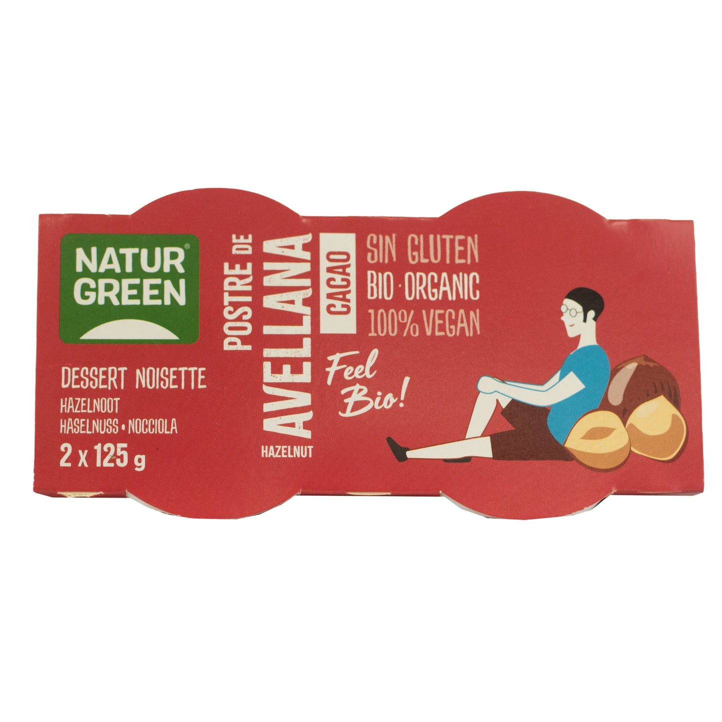 Postre de Avellana y Cacao Bio (2x125 g) NaturGreen