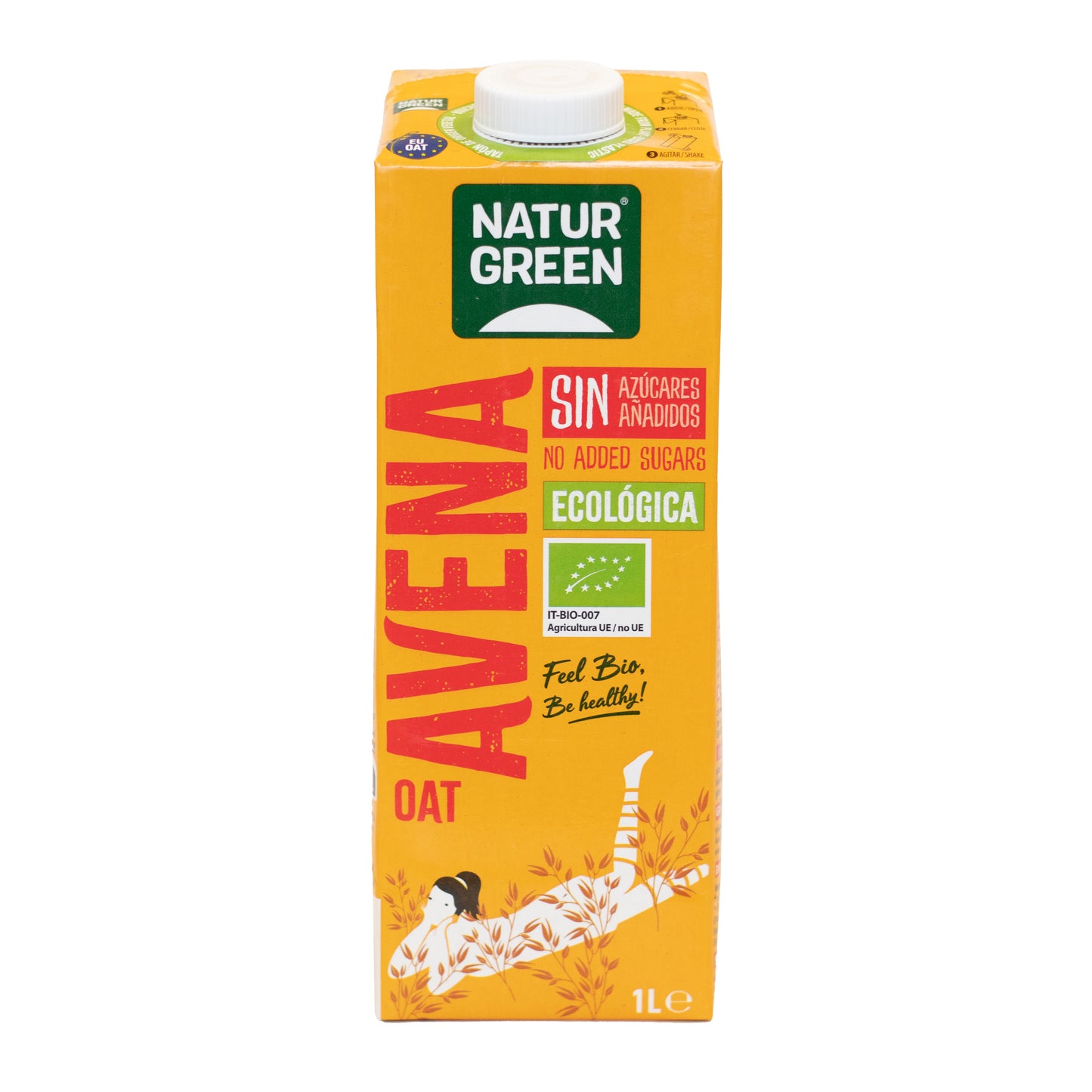 Pack 6x Bebida de Avena Ecológica Sin Azúcares Añadidos 1L NaturGreen