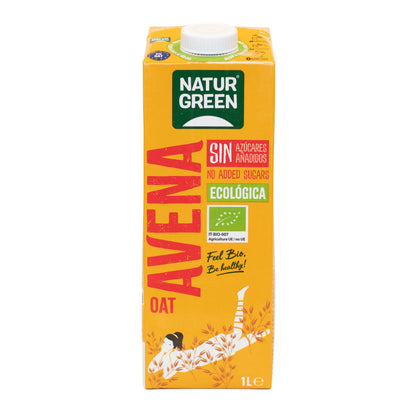 Pack 6x Bebida de Avena Ecológica Sin Azúcares Añadidos 1L NaturGreen
