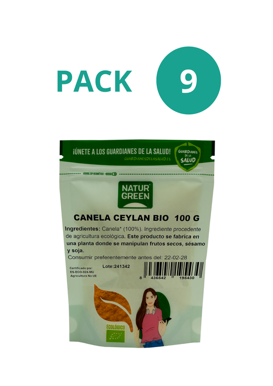 Pack 9x Canela Ceylan Bio 100 g NaturGreen