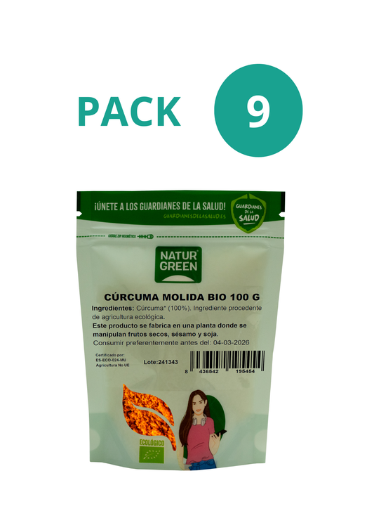 Pack 9x Cúrcuma Bio 100 g NaturGreen
