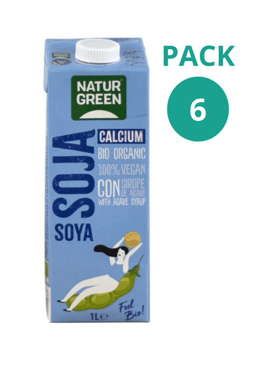 Pack 6x Bebida de Soja Ecológica  con Calcio 1l NaturGreen