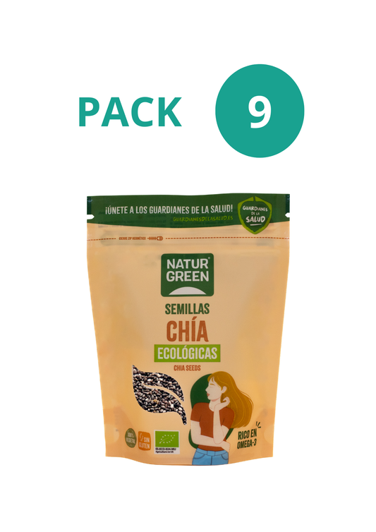 Pack 9x Semillas de Chía Ecológicas 200 g NaturGreen