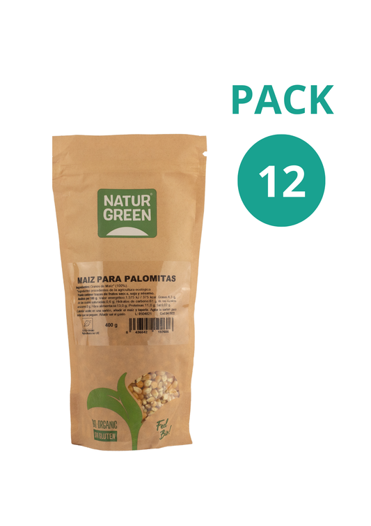Pack 12x Maíz para palomitas ecológico 400g NaturGreen