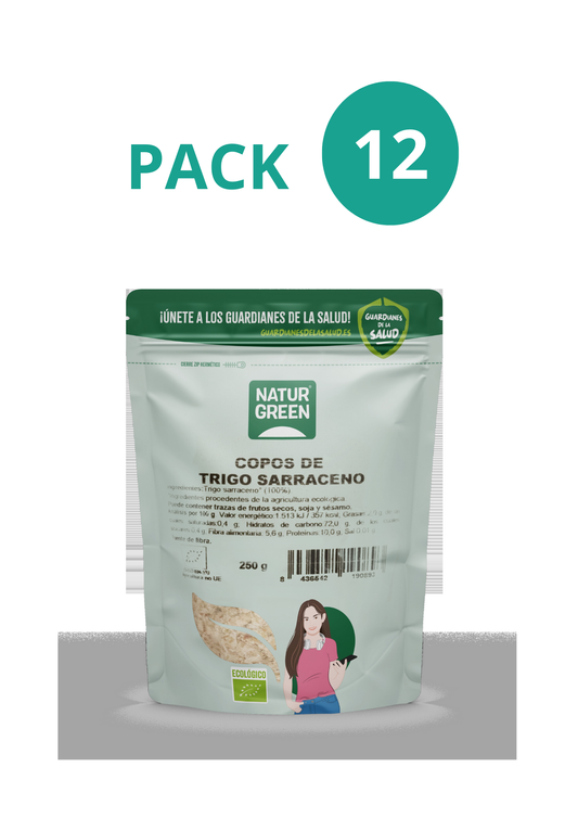 Pack 12x Copos de Trigo Sarraceno Ecológicos 250 g NaturGreen