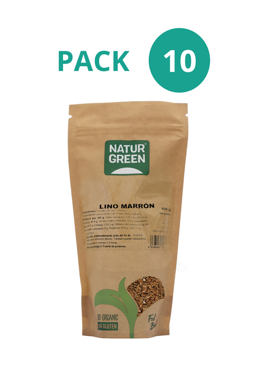 Pack 10x Lino Marrón Ecológico 500g NaturGreen