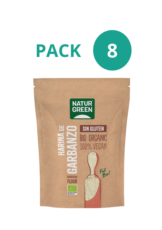 Pack 8x Harina de Garbanzo Ecológica 500 g NaturGreen