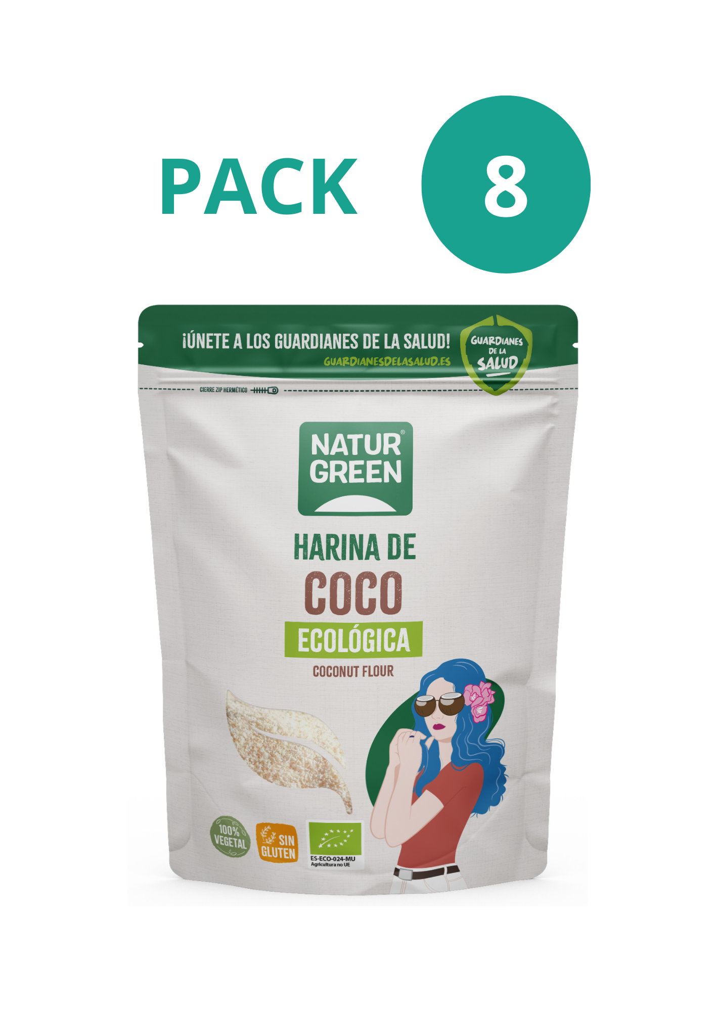Pack 8x Harina de Coco Ecológica 500 g NaturGreen