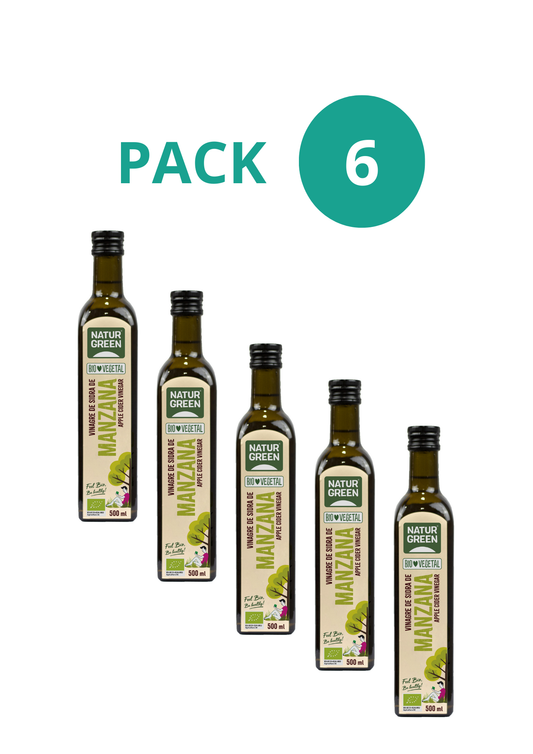 Pack 6x Vinagre de Sidra de Manzana Ecológico 500 ml NaturGreen