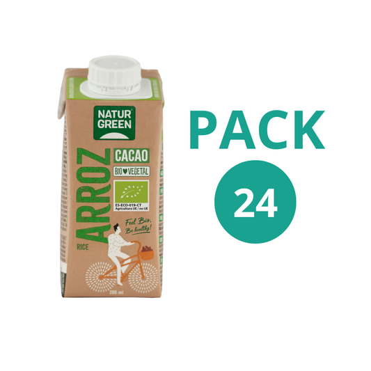 Pack 24x Bebida de Arroz y Cacao Bio 200 ml NaturGreen