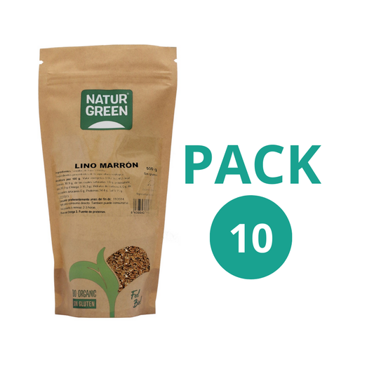 Pack 10x Lino Marr�n Ecol�gico 500g NaturGreen