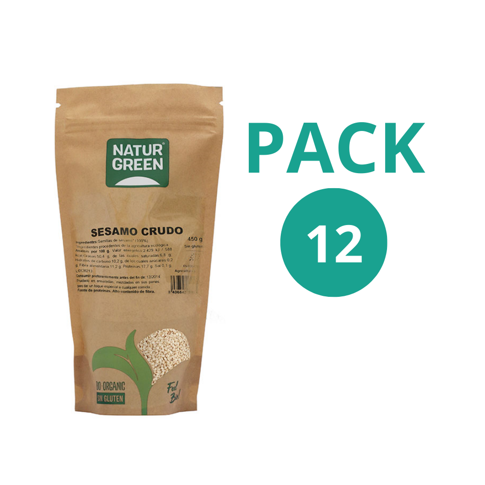 Pack 12x Sésamo Crudo Ecológico 450g NaturGreen