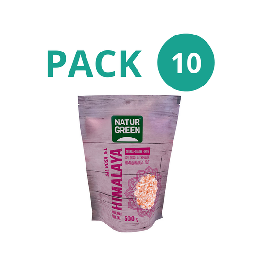 Pack 10x Sal Rosa del Himalaya Gruesa 500g NaturGreen