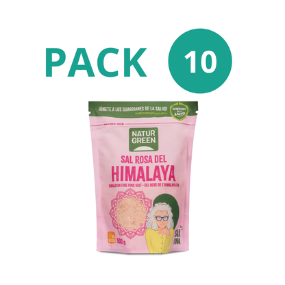 Pack 10x Sal Rosa del Himalaya Fina 500g. NaturGreen