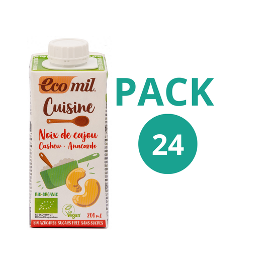 Pack 24x Nata ecológica para cocinar de Anacardos 200 ml. EcoMil Cuisine