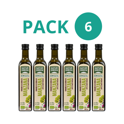 Pack 6x Vinagre de Sidra de Manzana Ecológico 500 ml NaturGreen