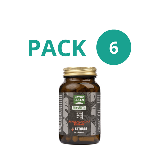 Pack 6x Ashwagandha KSM-66 Bio 90 cápsulas Naturgreen Experiencew