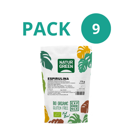 Pack 9x Espirulina Ecológica en polvo 175g NaturGreen