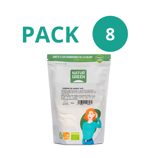 Pack 8x Harina de Arroz Ecológica 500 g NaturGreen