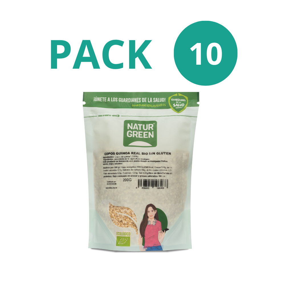 Pack 10x Copos de Quinoa Ecológica 200 g NaturGreen