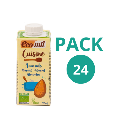 Pack 24x Nata ecológica para cocinar de Almendra 200 ml. EcoMil Cuisine