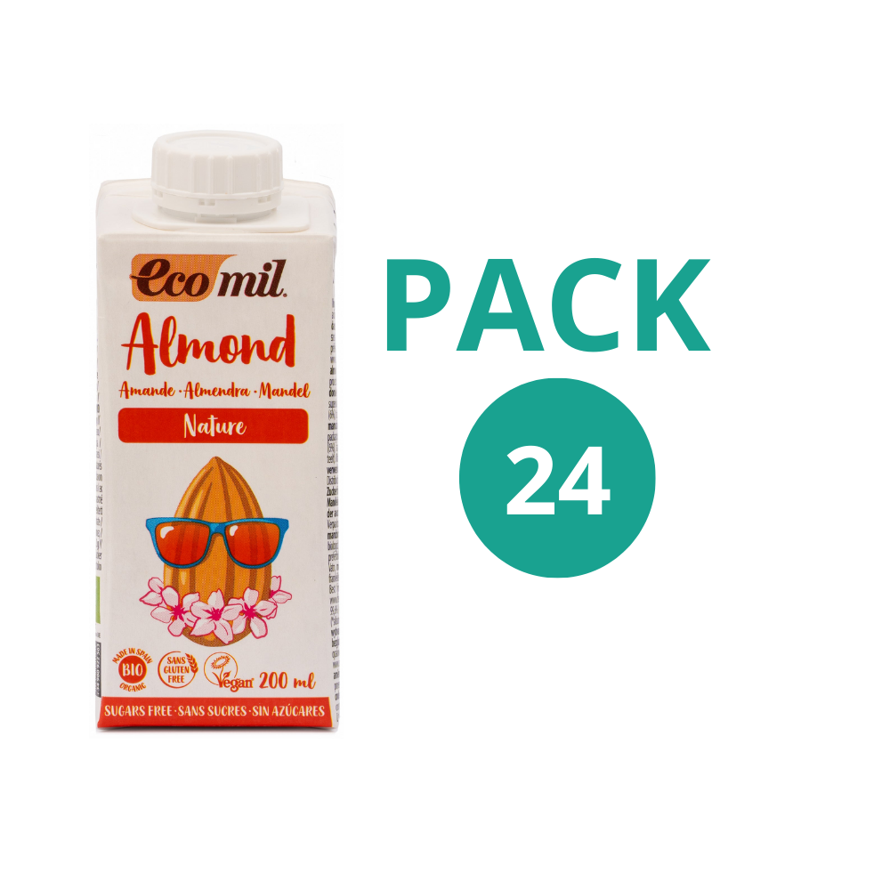 Pack 24x Bebida de Almendra Bio Nature 200ml Ecomil