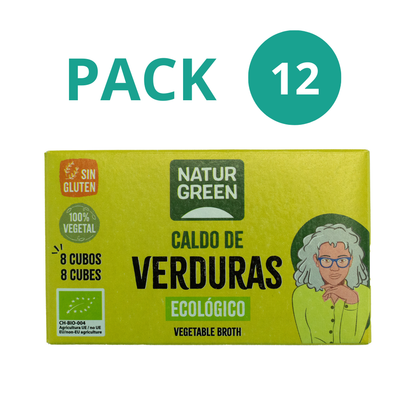 Pack 12x Cubito de Caldo de Verduras Ecológico (10x8,4g) NaturGreen