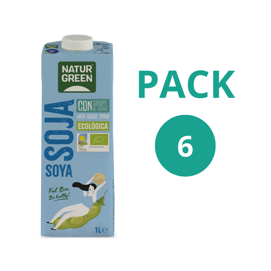 Pack 6x Bebida de Soja Ecol�gica con Agave 1l NaturGreen