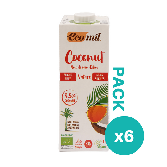 Pack 6x Bebida de Coco Ecológica Nature 1l Ecomil