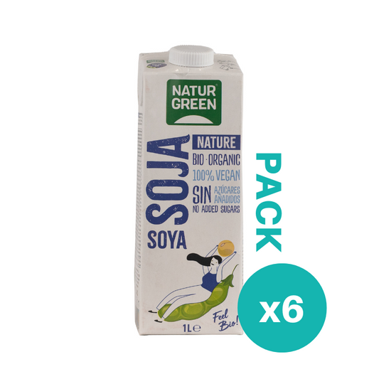 Pack 6x Bebida de Soja Natural Ecológica 1l NaturGreen