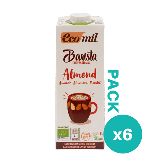 Pack 6x Bebida de Almendra Bio Barista 1l Ecomil