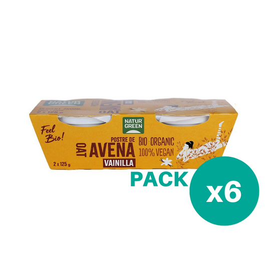 Pack 6x Postre de Avena y Vainilla Bio (2x125 g) NaturGreen